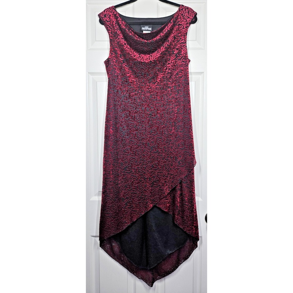 Y2K Whimsigoth Fairy Grunge Vampire Velvet Burnout High Low Dress L HoCo Prom
